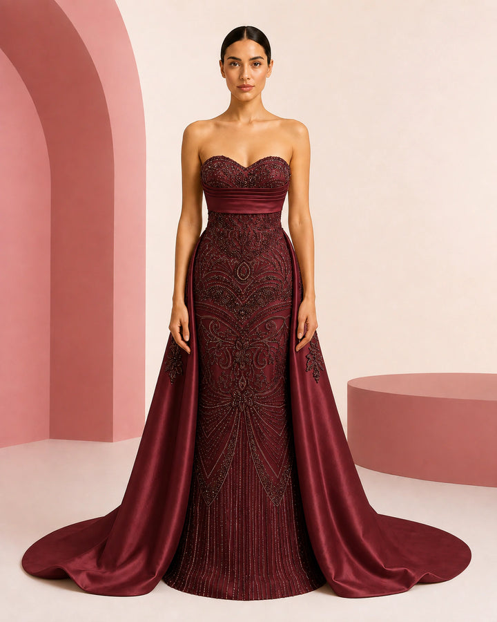 Rawan Burgundy evening dress - color variant
