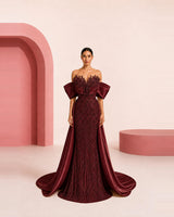 Zaina Burgundy evening dress - color variant